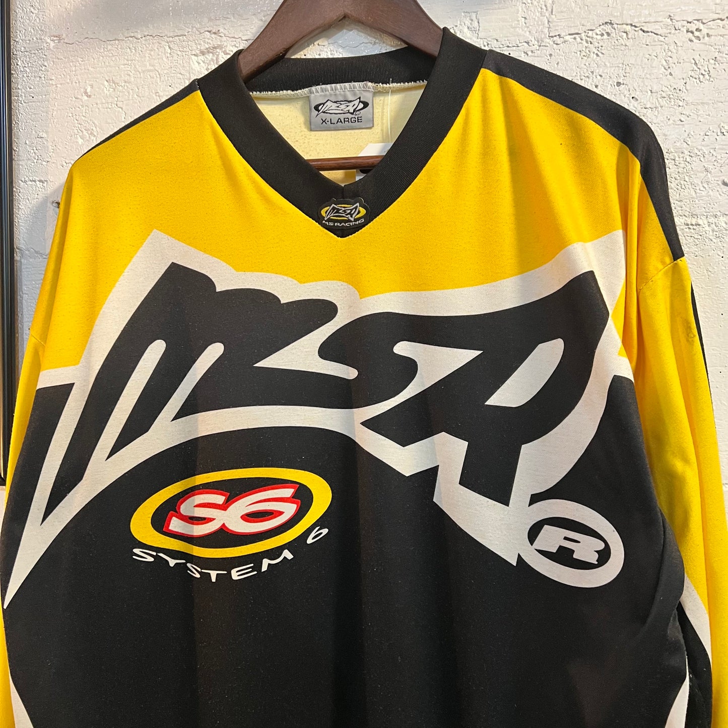 Vintage 90's MSR Motocross Jersey - Size XL - Made In USA - Black/Yellow