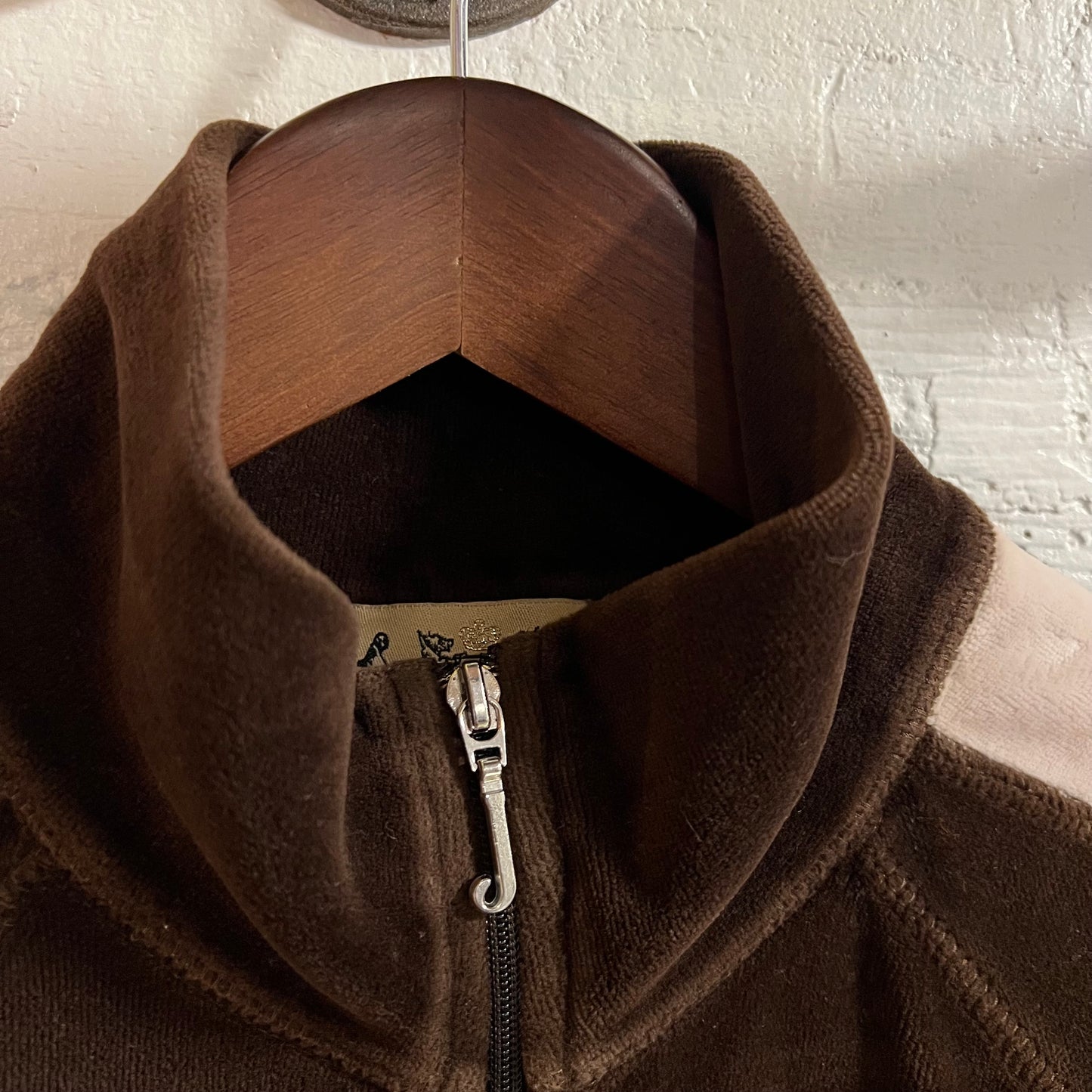 Vintage 2000’s Juicy Couture Velour Zip Up Track Jacket - Size Medium - Made In USA - Brown/Pink