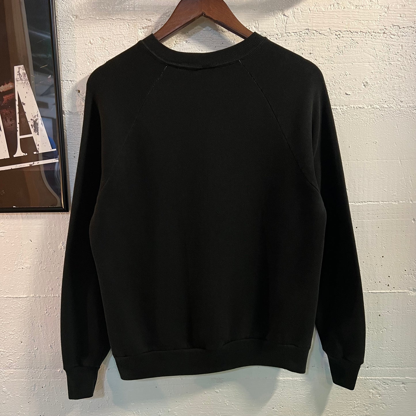 Vintage Early 1980's Illinois National Guard Officer Candidate School (O.C.S.) Raglan Crewneck Sweatshirt - Size Large - Made In USA - Black/Gold