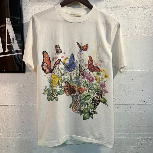 Vintage 1996 Wild Cotton ‘Butterflies Forever’ Seaside, OR Single Stitch T-Shirt - Size Small - Made In USA - White/Multicolor
