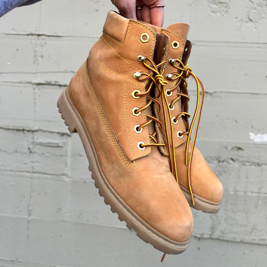 Vintage Nine West Nubuck Leather Work Boot - Size 10M - Leather Upper