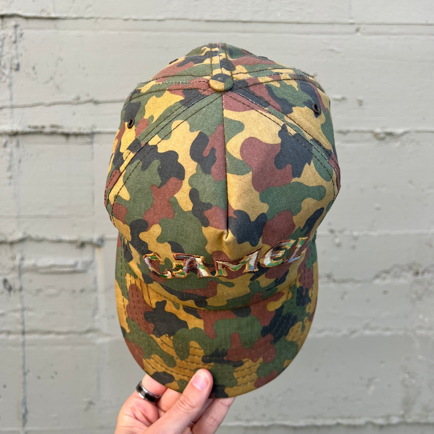 Vintage Camel Cigarettes Embroidered Duck Camo Snapback Hat - O/S - Made In USA - Multi