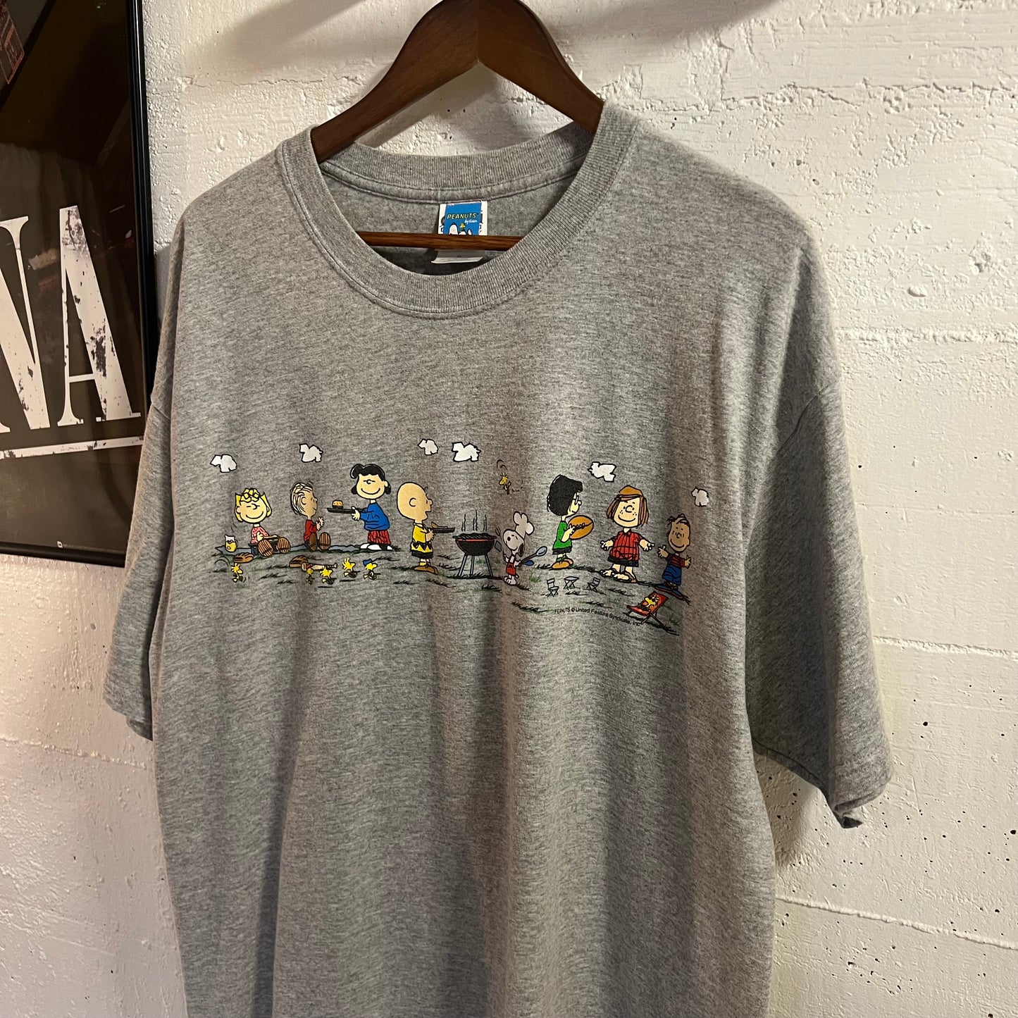 Vintage 2000’s Peanuts ‘Summer Picnic’ Graphic T-Shirt - Size XL - Heather Grey/Multi