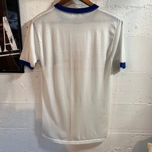 Vintage 80’s Funny ‘Virginia May Be For Lovers…’ Single Stitch Ringer T-Shirt - Size Medium - Made In USA - White/Red/Blue