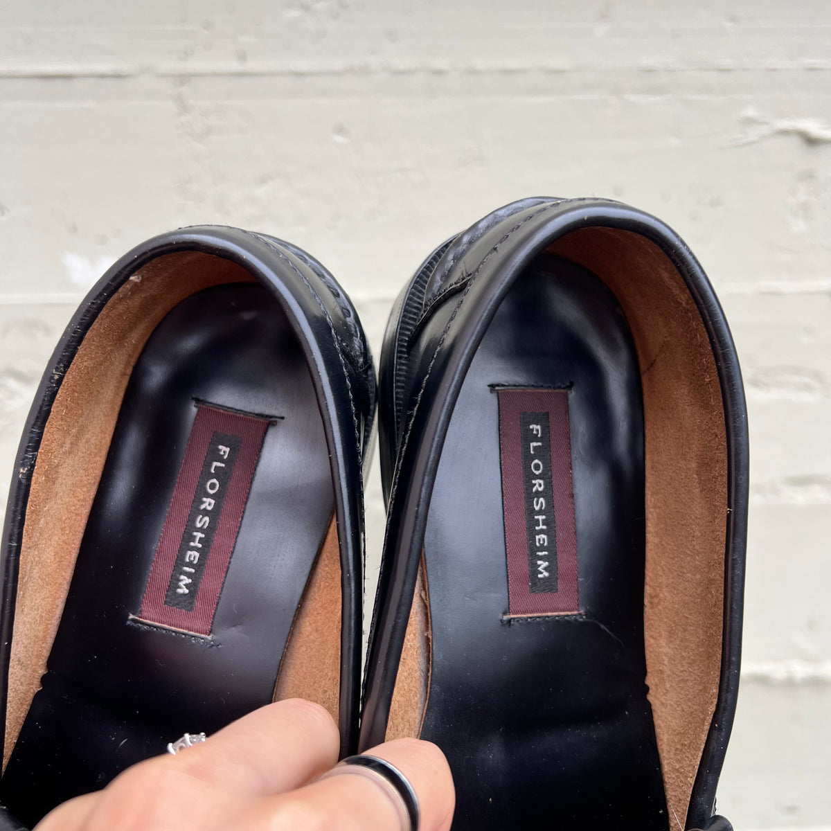 Vintage Florsheim Leather Moc Toe Tassel Loafers - 10.5D - Black - Genuine Leather