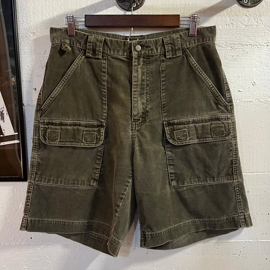 Vintage 2000's Eddie Bauer Corduroy Hiking Shorts - Size 31" - Olive