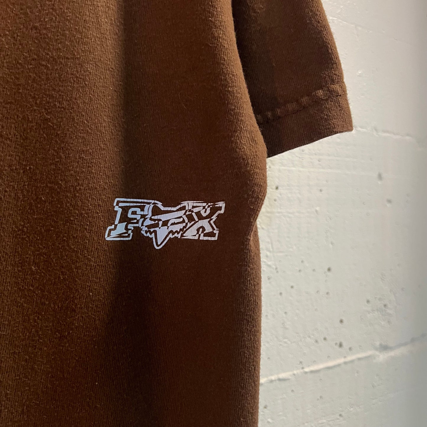 Vintage 2000's Fox Racing Graphic T-Shirt - Size XL - Brown/Light-Blue