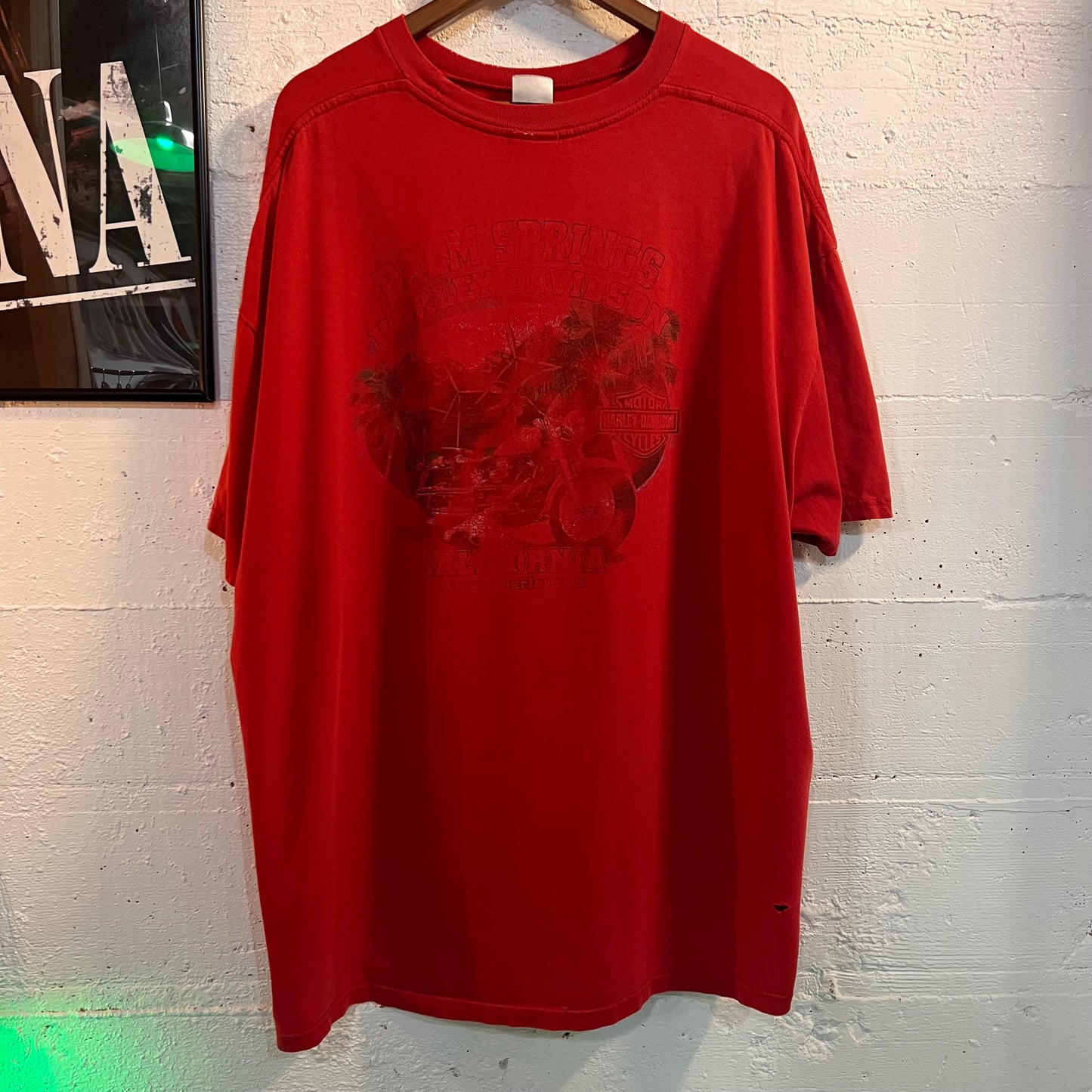 Vintage Y2K Distressed Faded Harley Davidson Palm Spring, CA T-Shirt - Size 3XL - Red