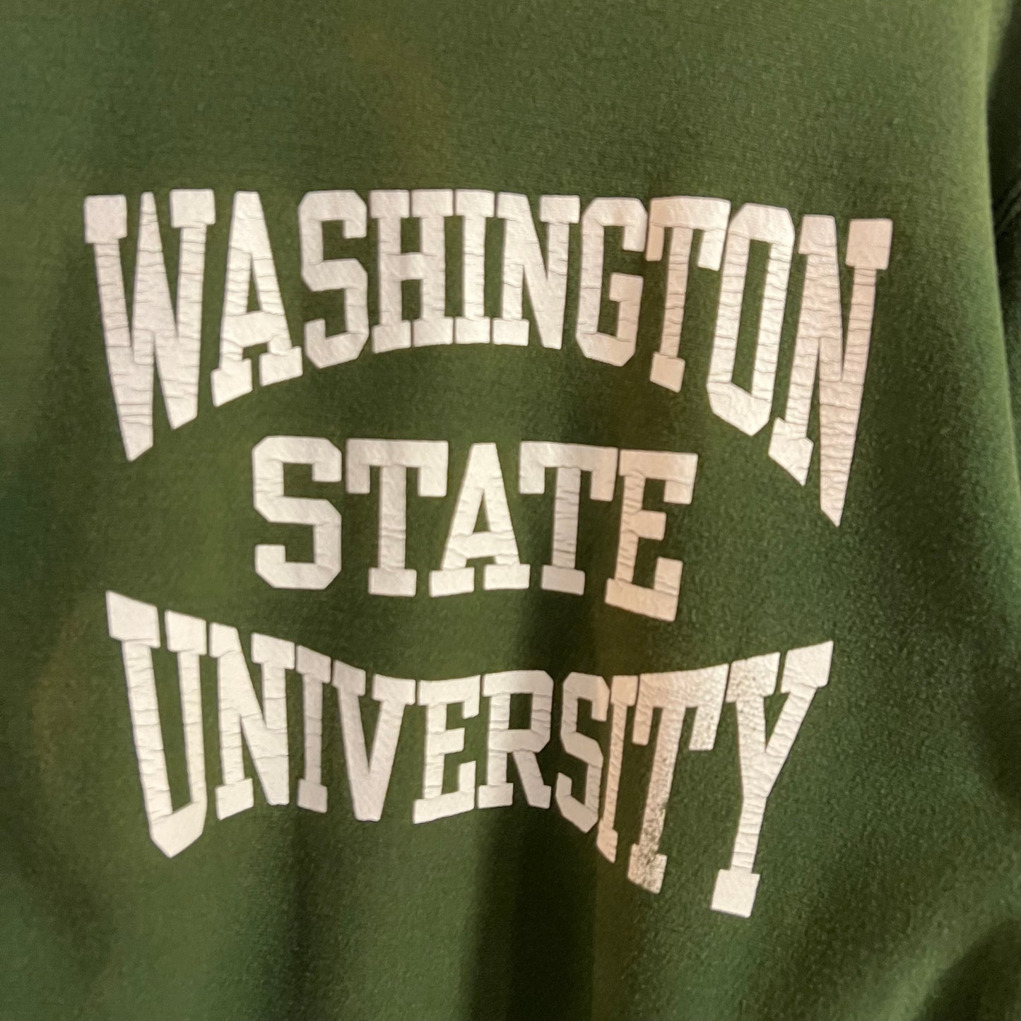 Vintage 1993 Steven’s Hall Washing State University Reverse Weave Crewneck Sweatshirt - Size Large/XL - Made In USA - Green/White/Purple