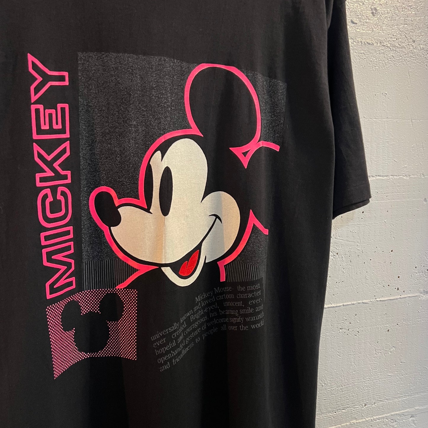 Vintage 1980's Disney Character Fashions Mickey Mouse Neon Big Head Single Stitch T-Shirt - Size Large
