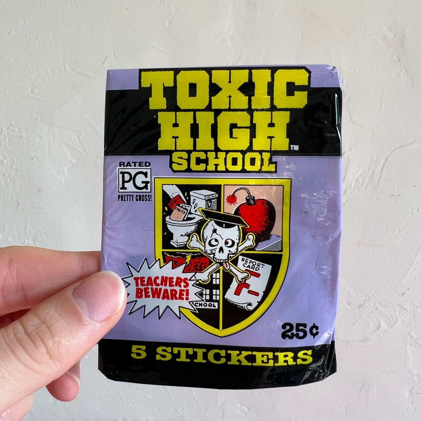Vintage 1991 Topps Toxic High School Sticker Pack (5 Count)