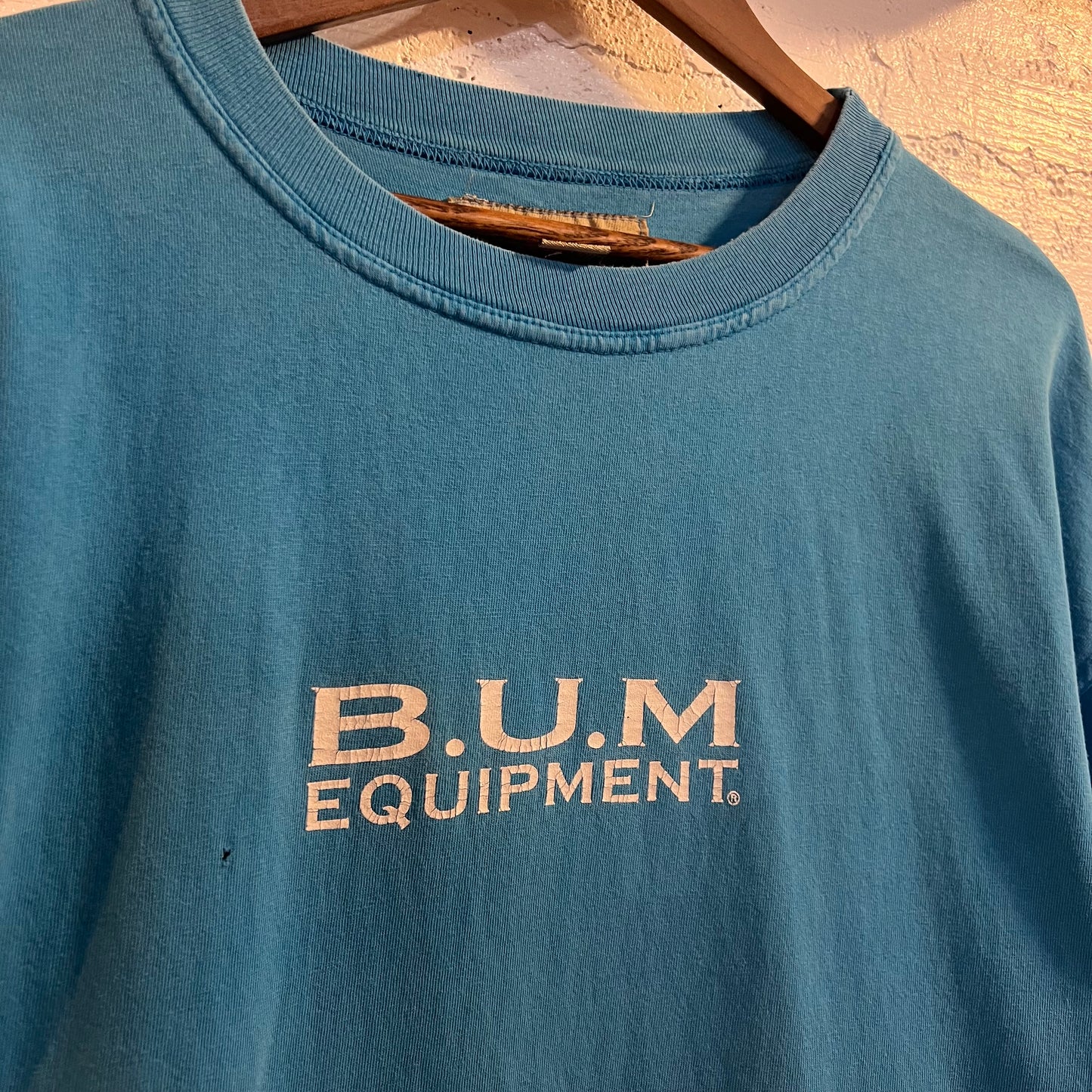 Vintage 90’s Distressed B.U.M Equipment T-Shirt - Size XL - Blue/White