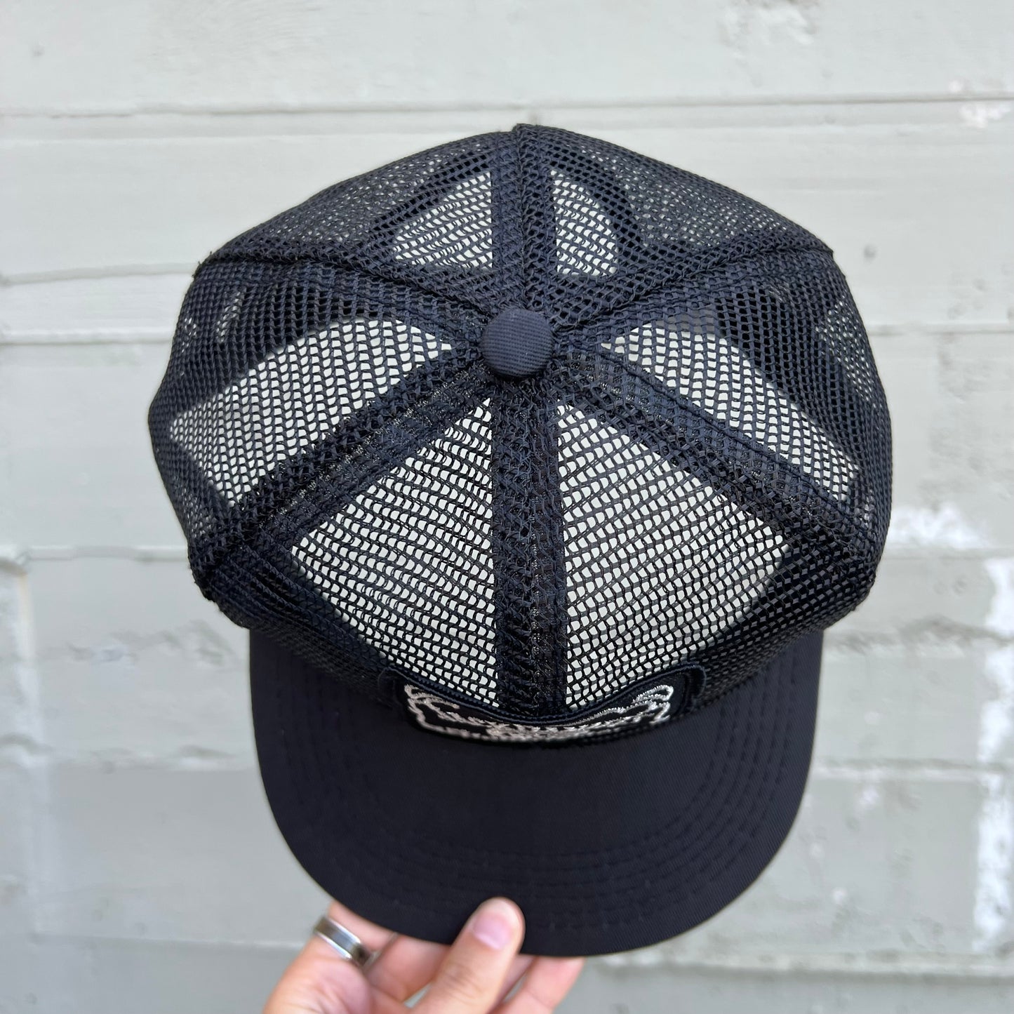 Vintage 1980's Jack Daniels Field Tester Full Mesh Trucker Hat - O/S - Made In USA - Black/Silver