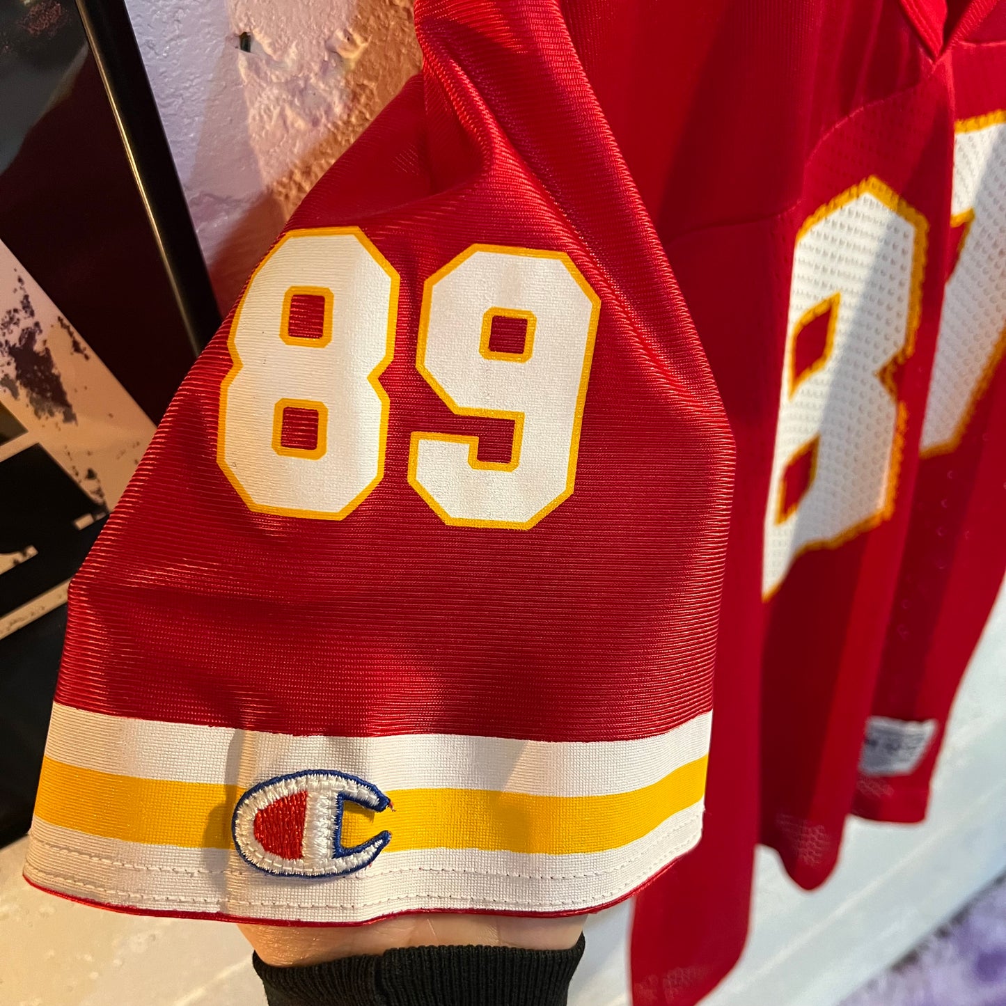 Vintage 90's Kansas City Chiefs Andre "Bad Moon" Rison Youth Football Jersey - Size M (10-12) - Red/Gold/White