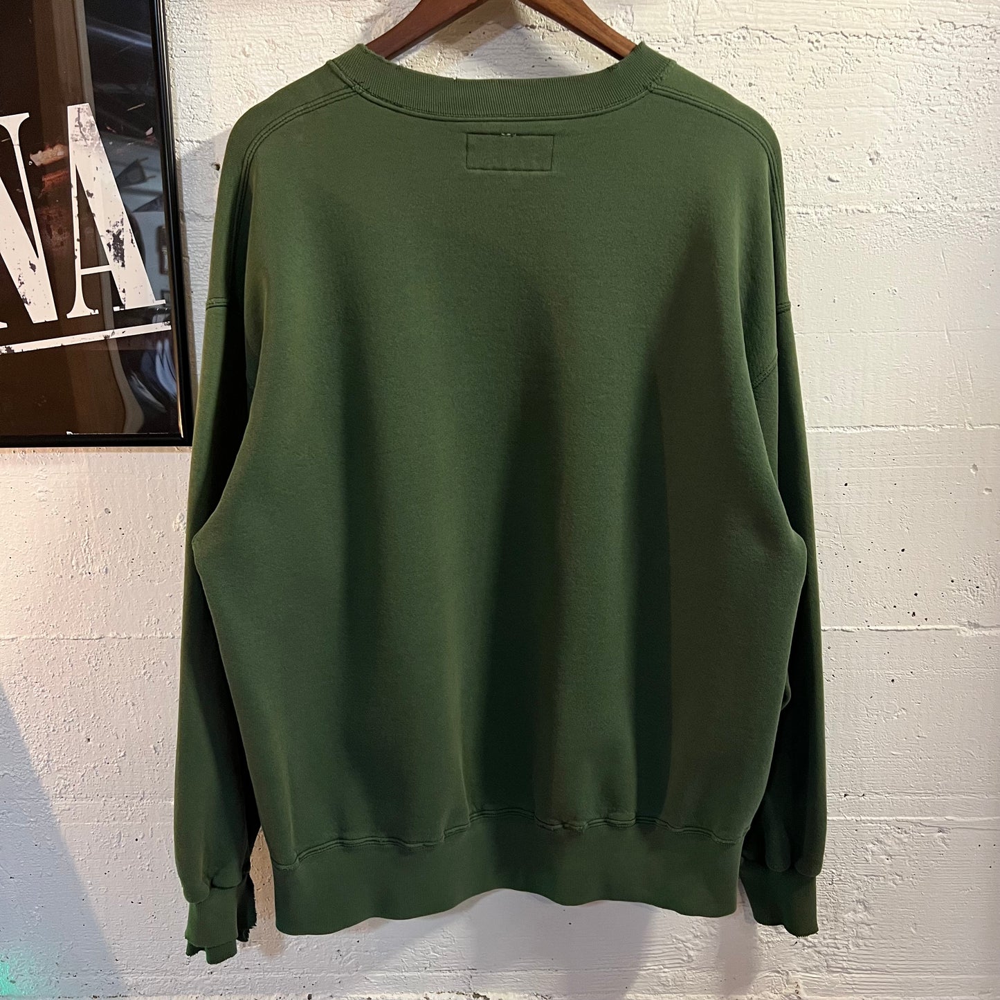 Vintage Distressed Russell Athletic High Cotton 'Illinois Wesleyan University' Collegiate Crewneck Sweatshirt -  Size XL - Made In USA - Faded Green