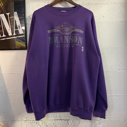 Vintage 90’s Faded Branson Missouri Baggy Crewneck Sweatshirt - Size XL - Made In USA - Purple
