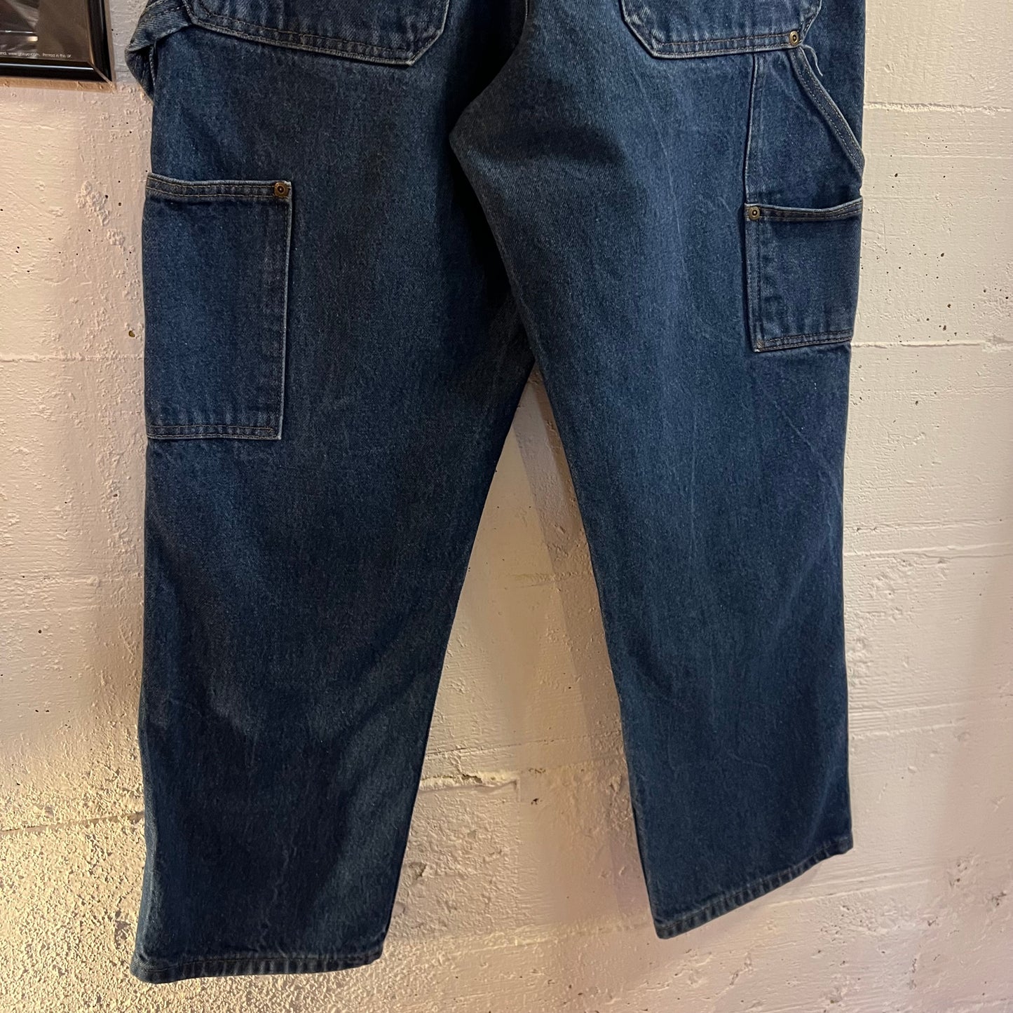Vintage 90’s Key Double Knee Carpenter Denim Jeans - Size 32x30 - Dark Wash