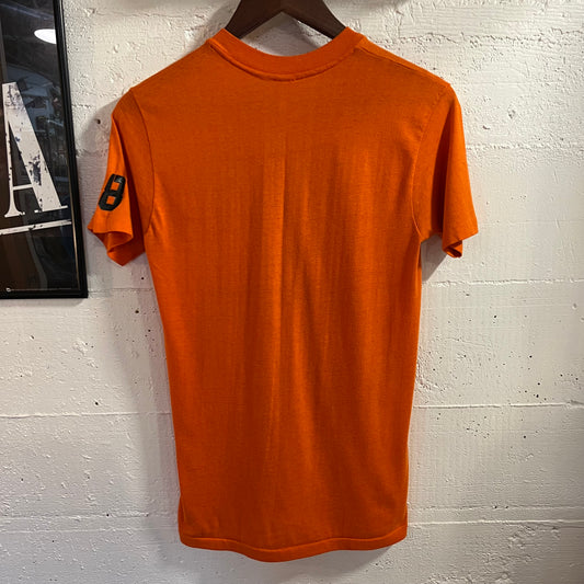 Vintage 80’s Putnam City Girls Soccer Single Stitch T-Shirt - Size Medium - Made In USA - Orange/Black