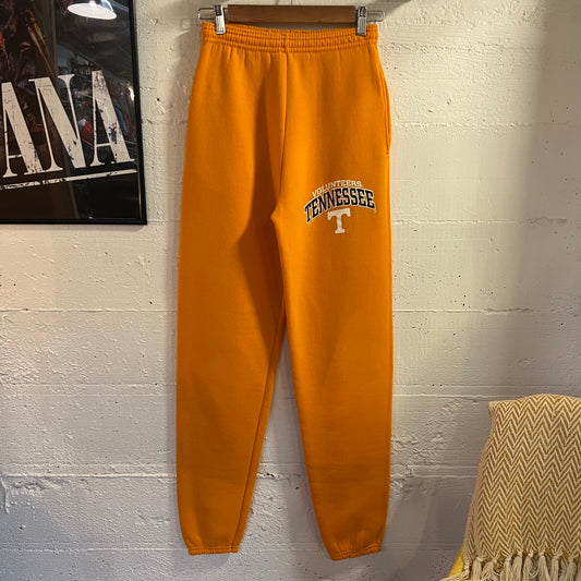 Vintage 90’s Lee Sport University Of Tennessee Volunteers Fleece Lined Sweatpants - Size Small - Made In USA - Yellow/White/Black