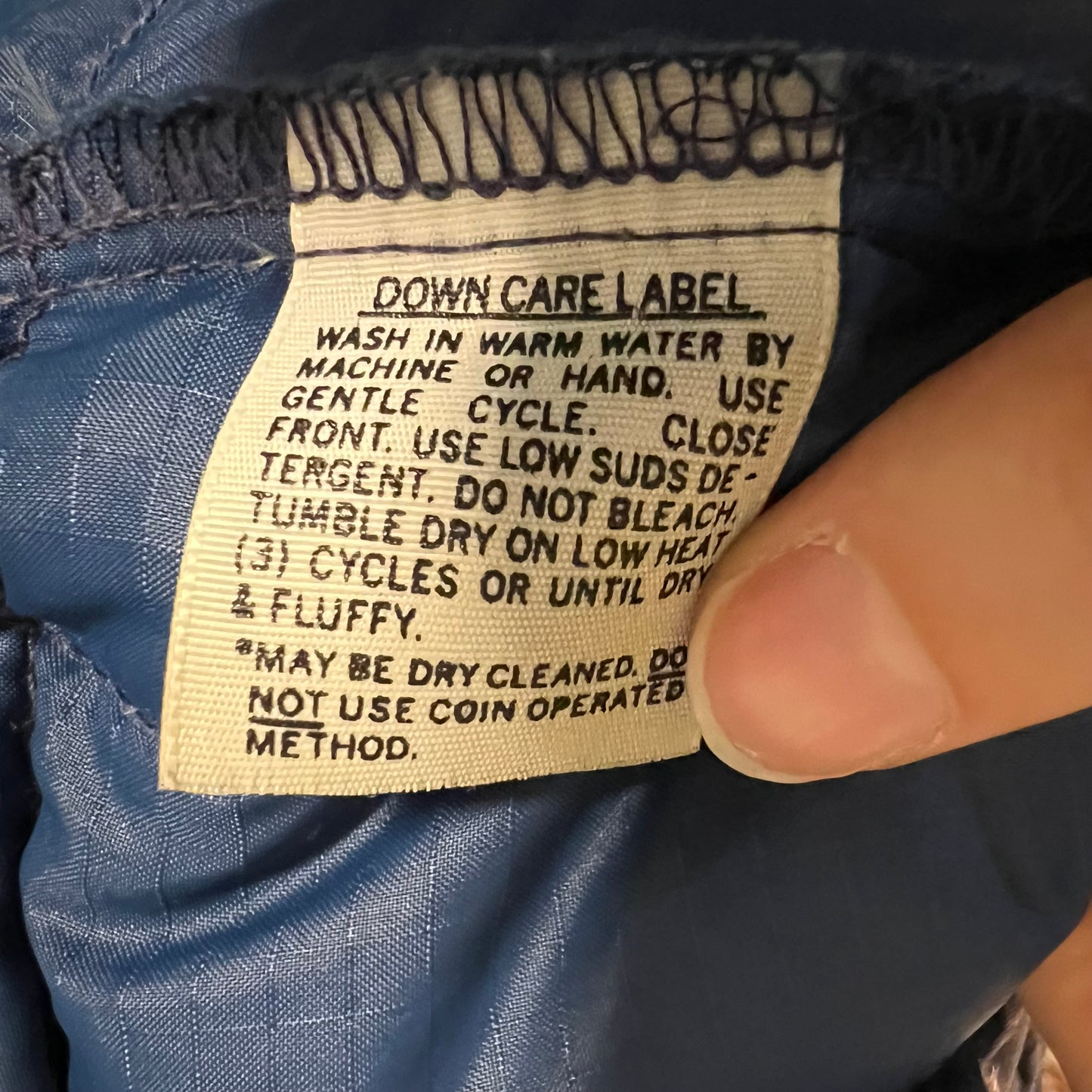 Vintage 1970's JCPenney Towncraft Goose Down Insulated Western Yoke Winter Jacket - Size L/XL - Navy