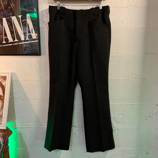 True Vintage 1970's H Bar C California Ranchwear Western Pants - Size 32" x 29" - Made In USA - Black - Talon Zipper