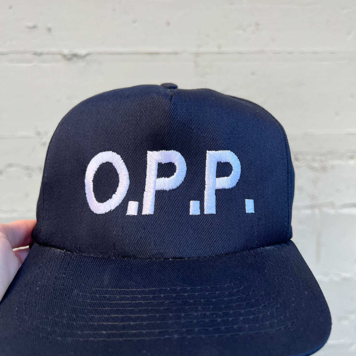 Vintage 90's Naughty By Nature 'O.P.P' Embroidered Snapback Hat - O/S - Black/White
