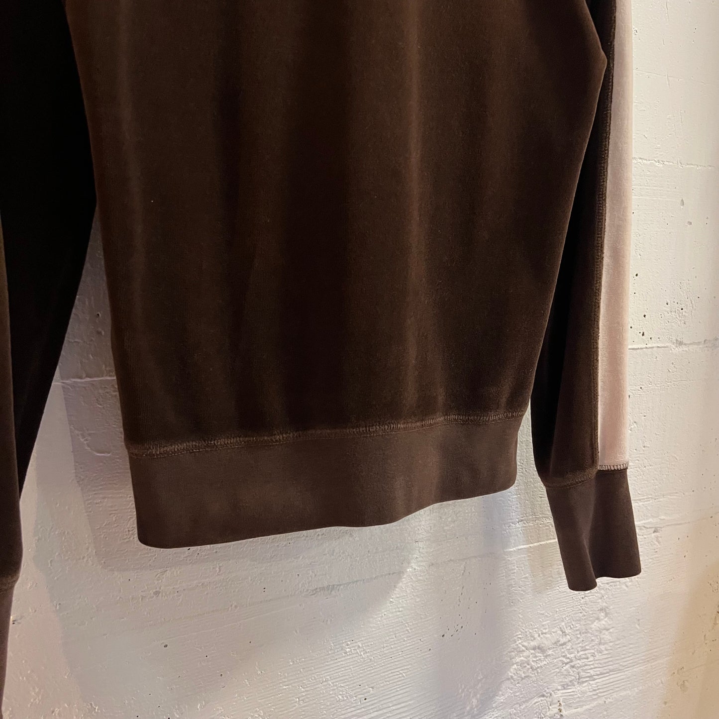 Vintage 2000’s Juicy Couture Velour Zip Up Track Jacket - Size Medium - Made In USA - Brown/Pink
