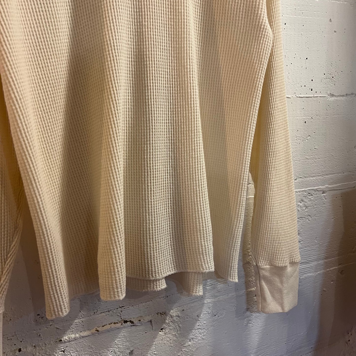 Vintage 90’s Glaciers Edge Waffle Knit Long Sleeve Thermal Shirt - Size XL - Antique White
