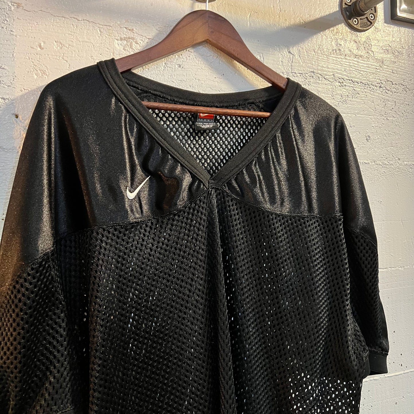 Vintage Nike Team Mesh Football Style Jersey - Size 2XL - Black