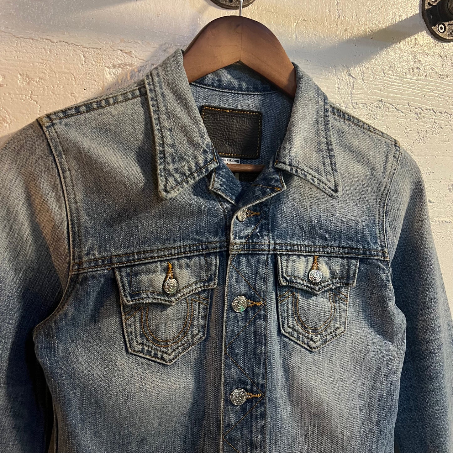 Vintage 2000's True Religion Denim Jacket - Size XS - Light Wash Denim
