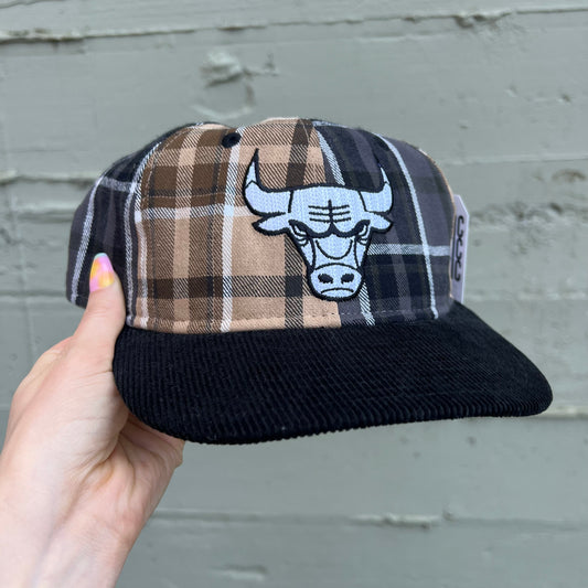 *New* New Era Chicago Bulls Plaid 9Fifty Retro Crown Strapback Hat - O/S - Plaid/Multi