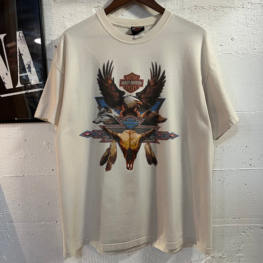 Vintage 2005 Harley Davidson 'Grand Teton' Idaho Falls, Idaho Graphic T-Shirt - Size XL - Made In USA - White