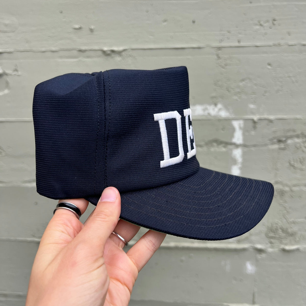 Vintage 1980's New Era Embroidered DEA Snapback Hat - O/S - Made In USA - Navy White