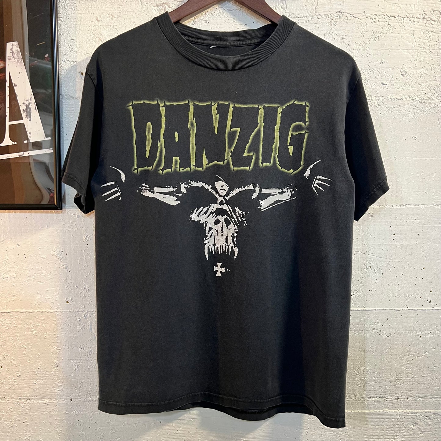 Vintage Y2K Danzig Skull T-Shirt - Size Medium - 2007 - Faded Black