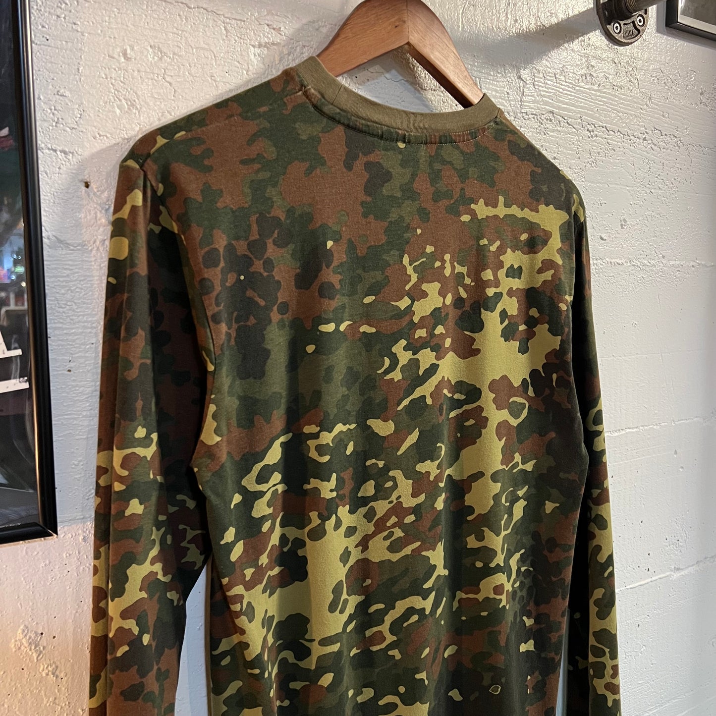 German Mil-Tec Flecktarn Camouflage Long Sleeve Shirt - Size Medium - 100% Cotton - Olive/Beige/Brown