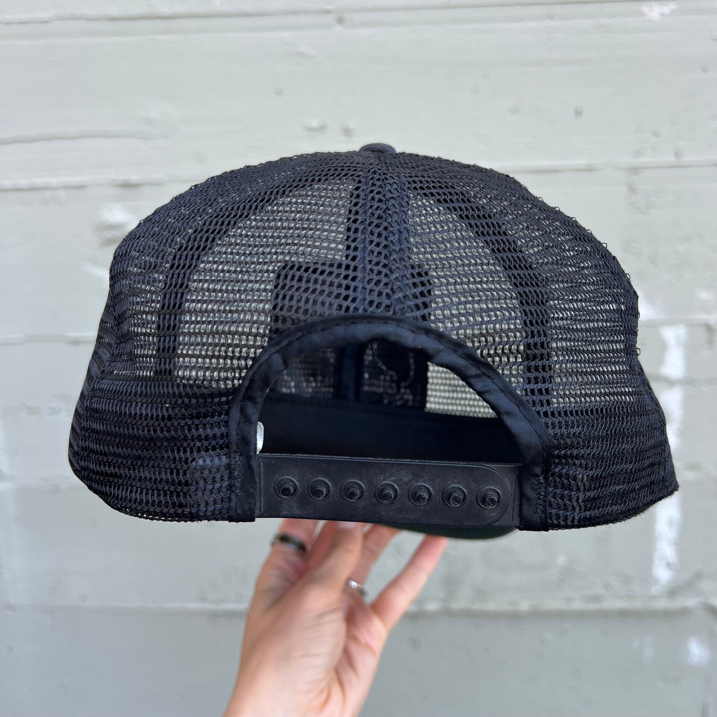 Vintage 1980's Jack Daniels Field Tester Full Mesh Trucker Hat - O/S - Made In USA - Black/Silver