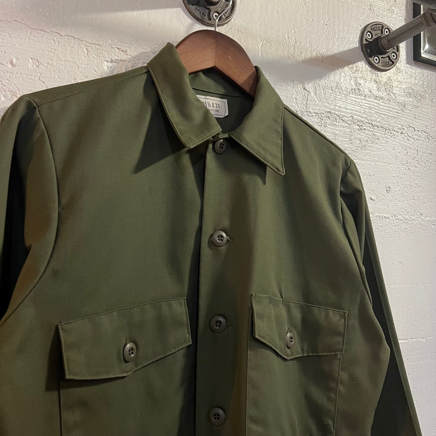 Vintage 1984 US Military Issue OG 507 Utility Shirt - Size Medium (15.5 x 31) - Made In USA - DLA-84-C-0549