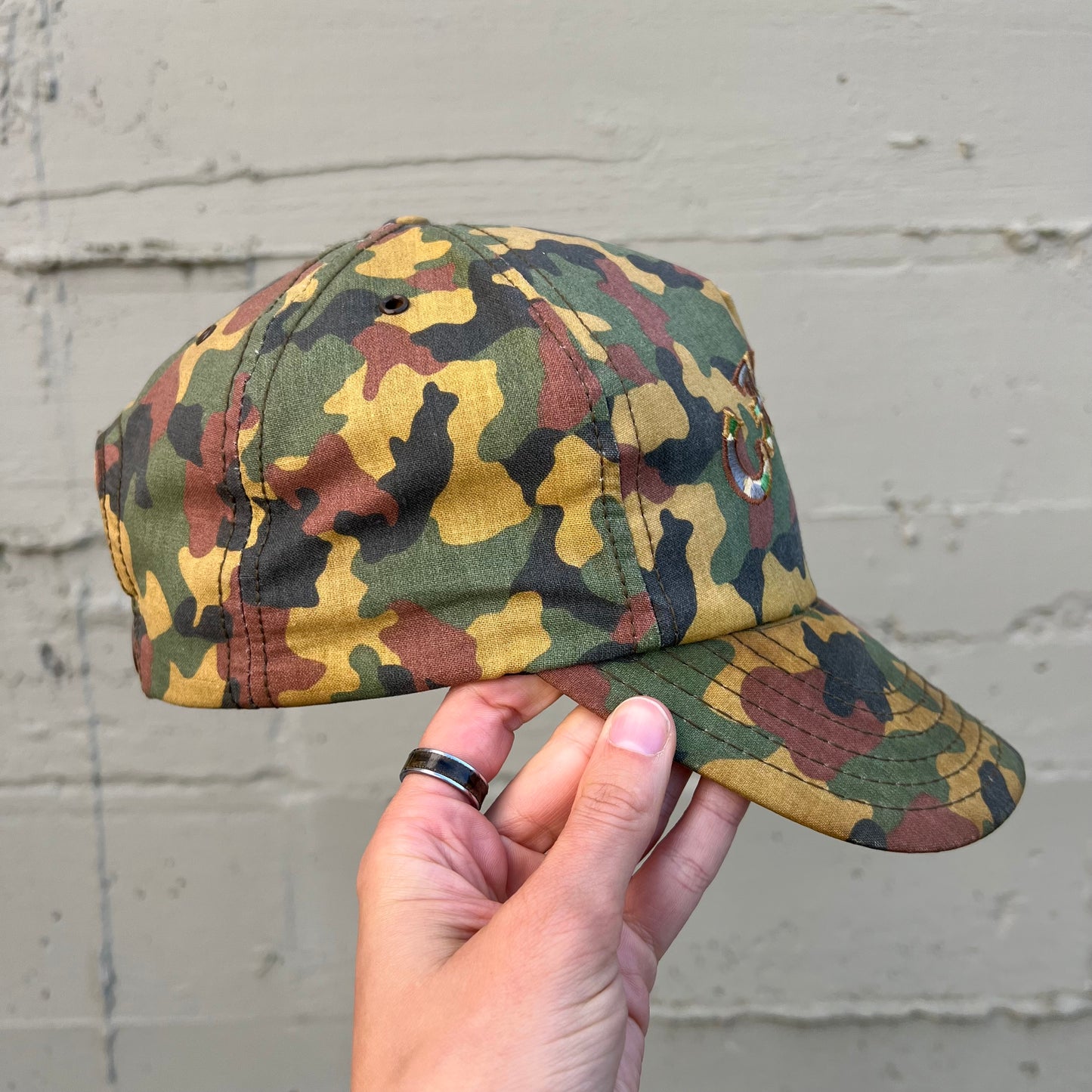Vintage Camel Cigarettes Embroidered Duck Camo Snapback Hat - O/S - Made In USA - Multi