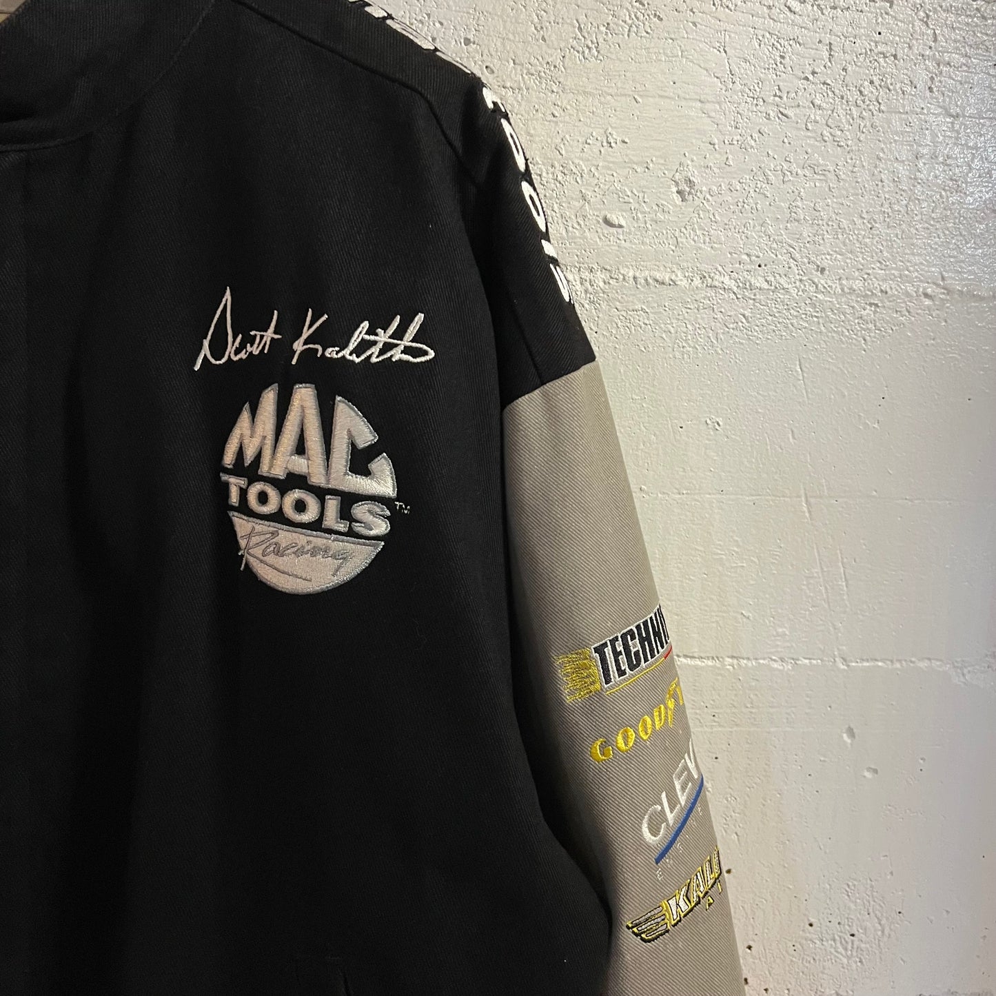 Vintage West Coast Choppers Mac Tools Embroidered Spider Web Racing Jacket - Size Medium - Black/Red/Gray