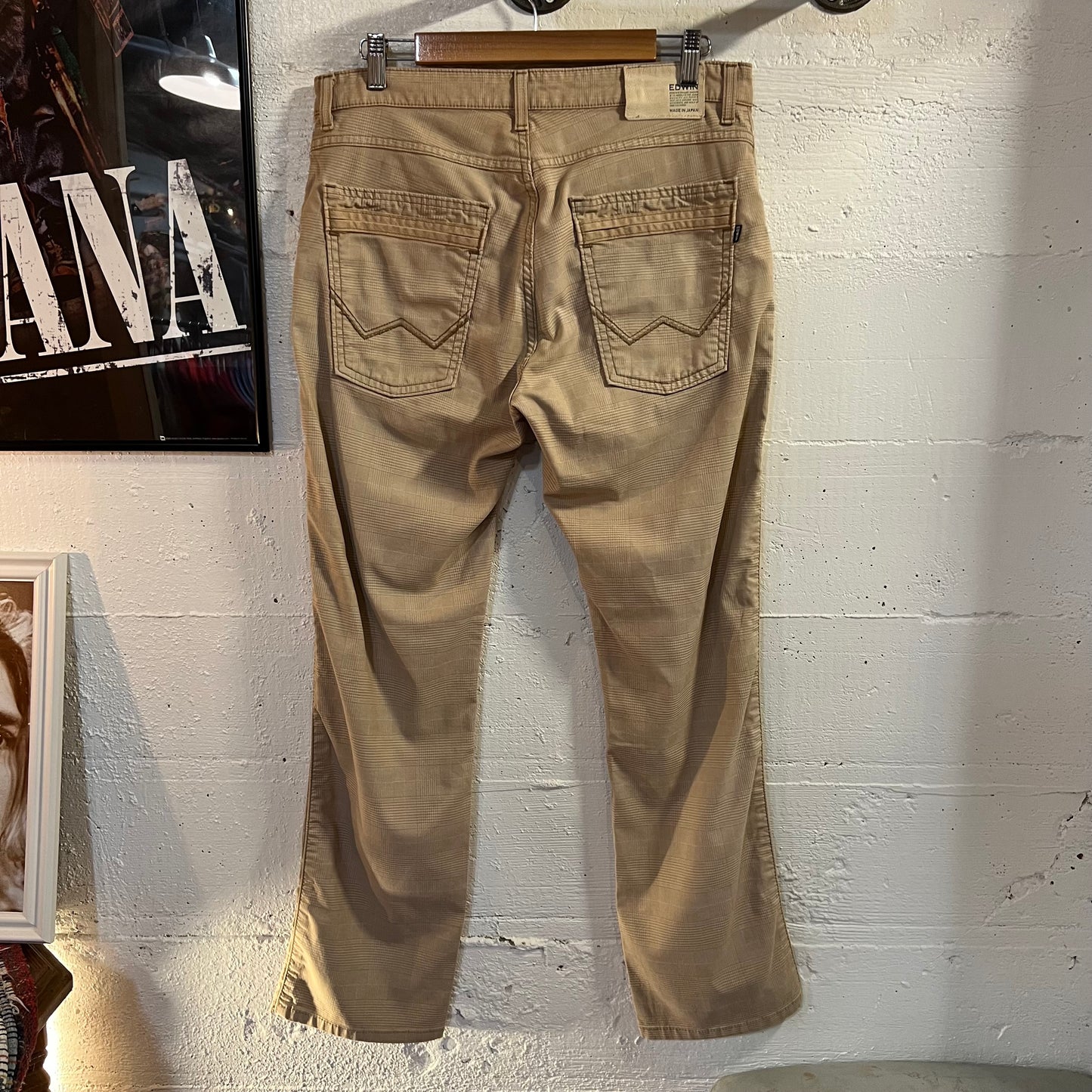 Edwin International Basic Made In Japan Tartan Plaid Pants - Size - Made In Japan - Tan/Beige
