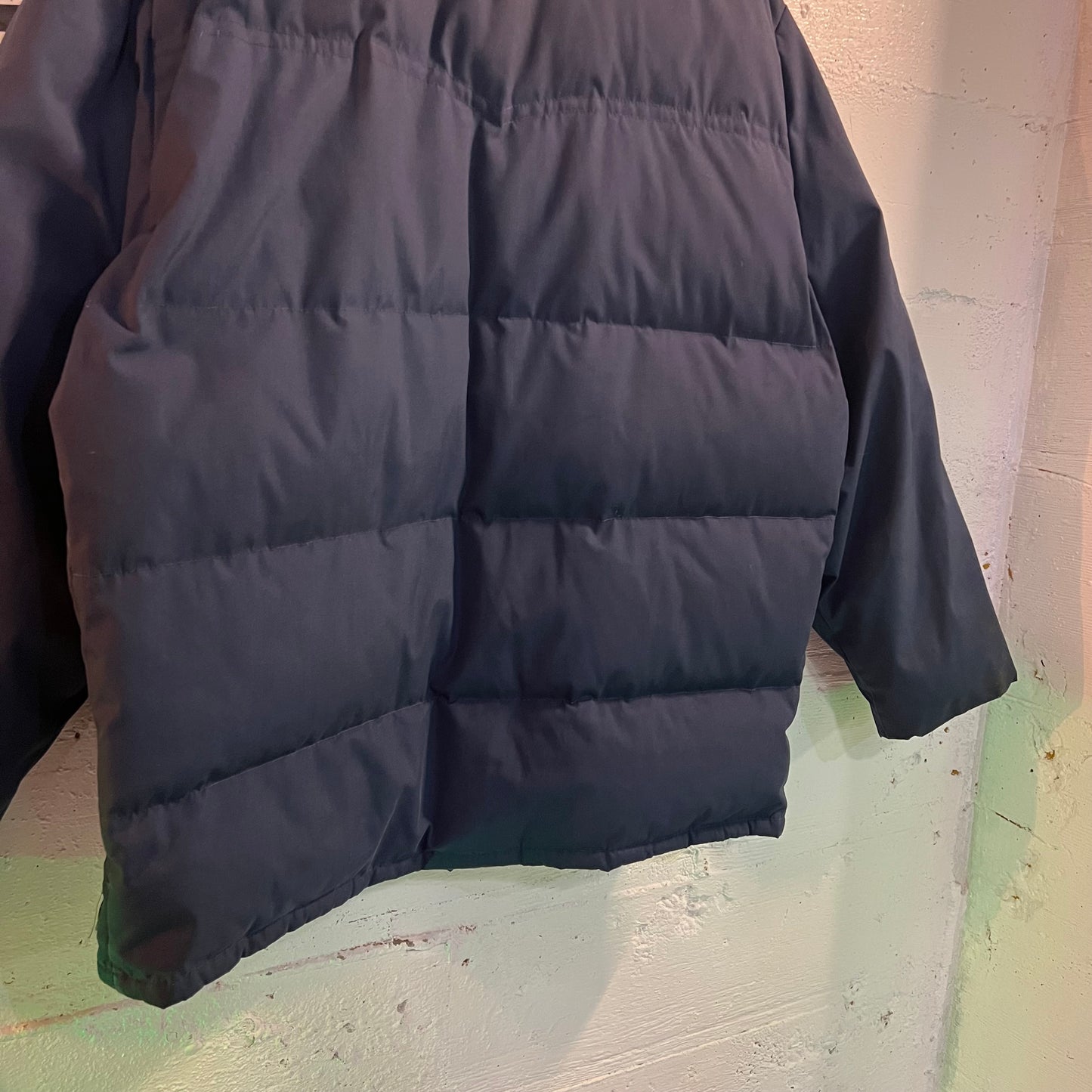 Vintage 1970's JCPenney Towncraft Goose Down Insulated Western Yoke Winter Jacket - Size L/XL - Navy