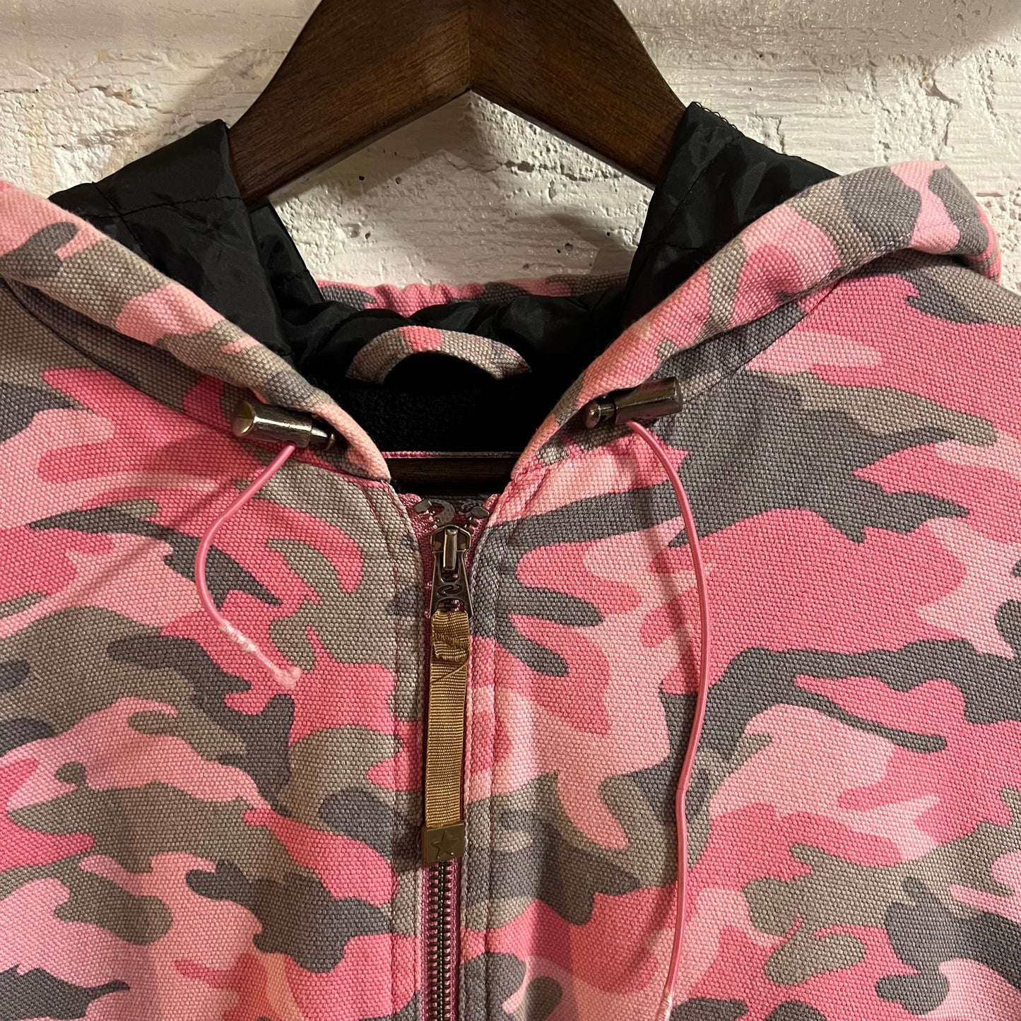Vintage Y2K Roper Woodland Camo Zip Up Quilt Lined Jacket - Size XL - Pink/Grey