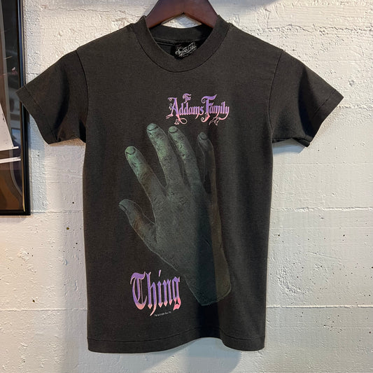 Vintage 1991 The Addams Family 'Thing' Hand Single Stitch Graphic T-Shirt - Size Small - Made In USA