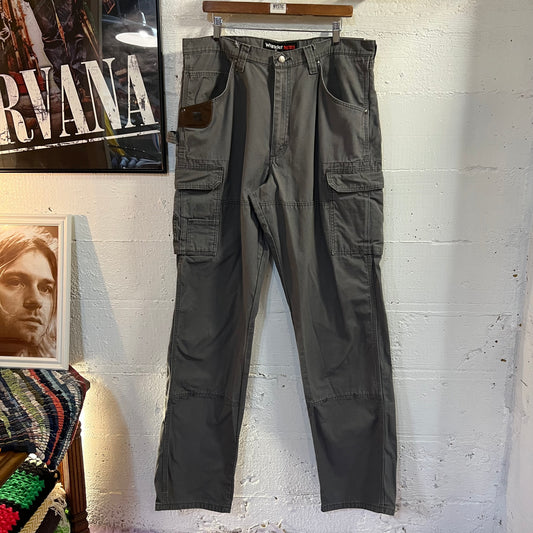 Vintage Y2K Wrangler Riggs Workwear Canvas Work Pants - Size 36"x 36" - Gray
