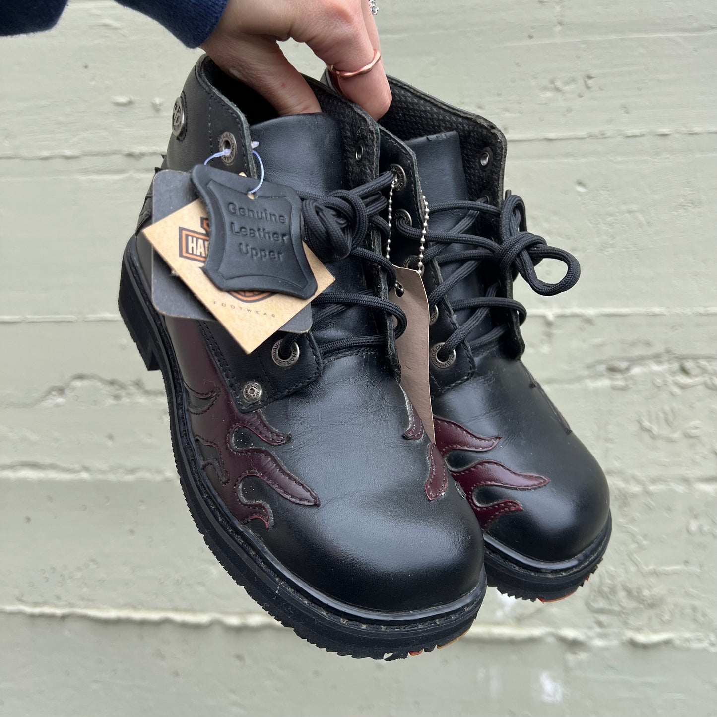Vintage 90's Harley Davidson Women's Blaze Leather Chukka Boot - Size 6.5W/5M - Genuine Leather - Deadstock