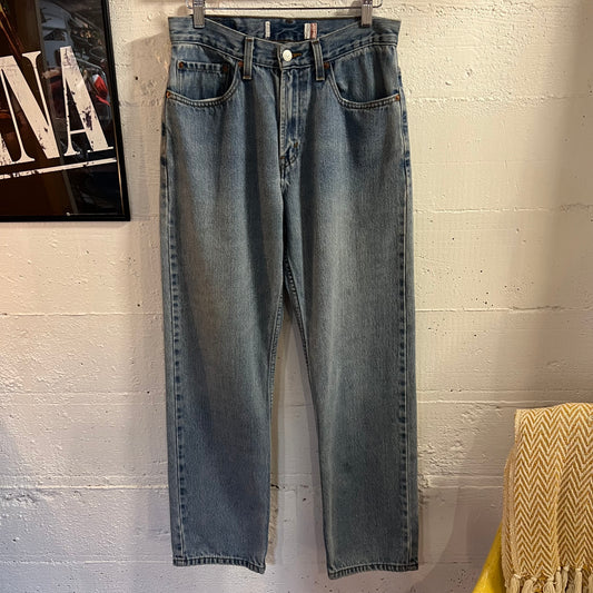 Vintage 2005 Levi's 505 Regular Straight Leg Denim Jean - Size 28"- 30" - Light Wash Indigo