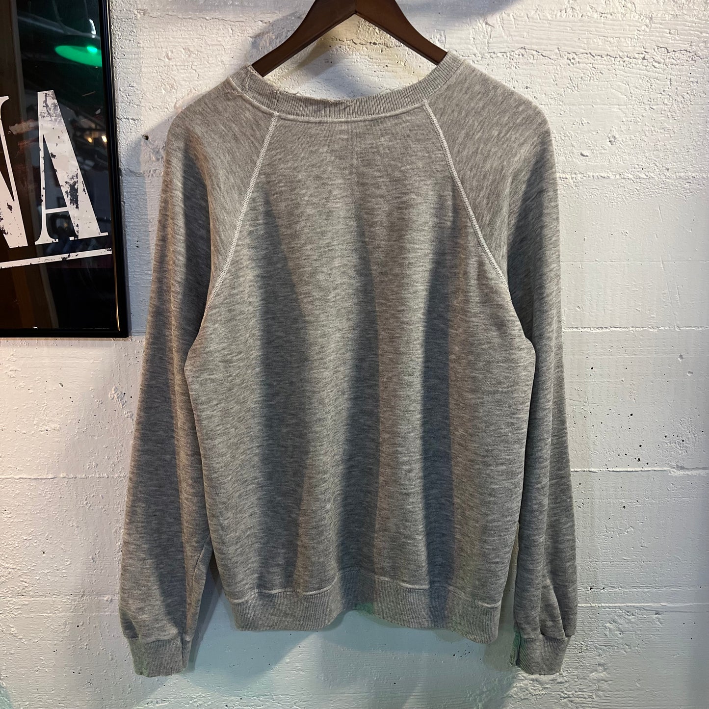 Vintage 1980's Distressed USS Paul F. Foster Navy Destroyer Ship Raglan Crewneck - Size Large - Made In USA - Heather Gray - Hanes