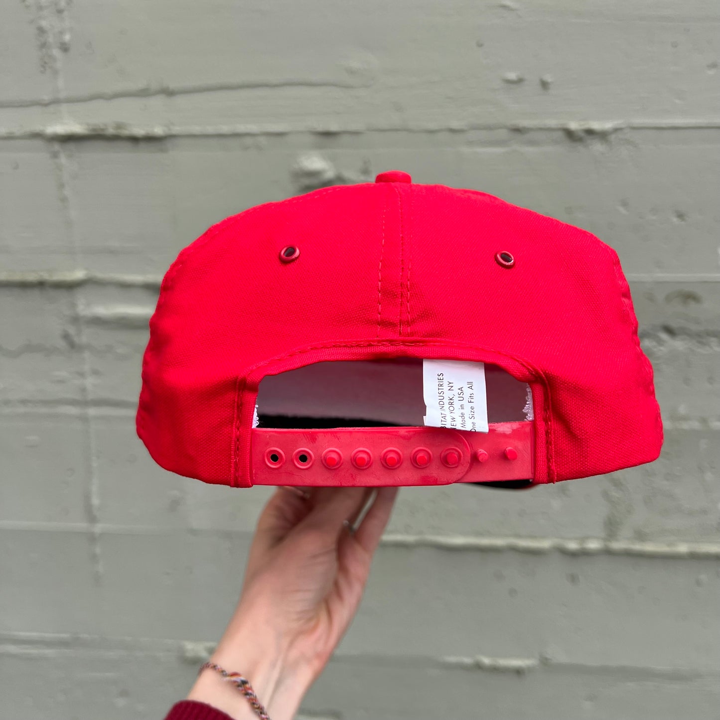 Vintage 80's Marlboro Racing Team Snapback Hat - O/S - Made In USA - Red/White