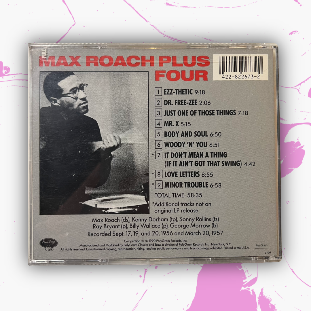Vintage 1990 Max Roach 'Max Roach + 4' CD