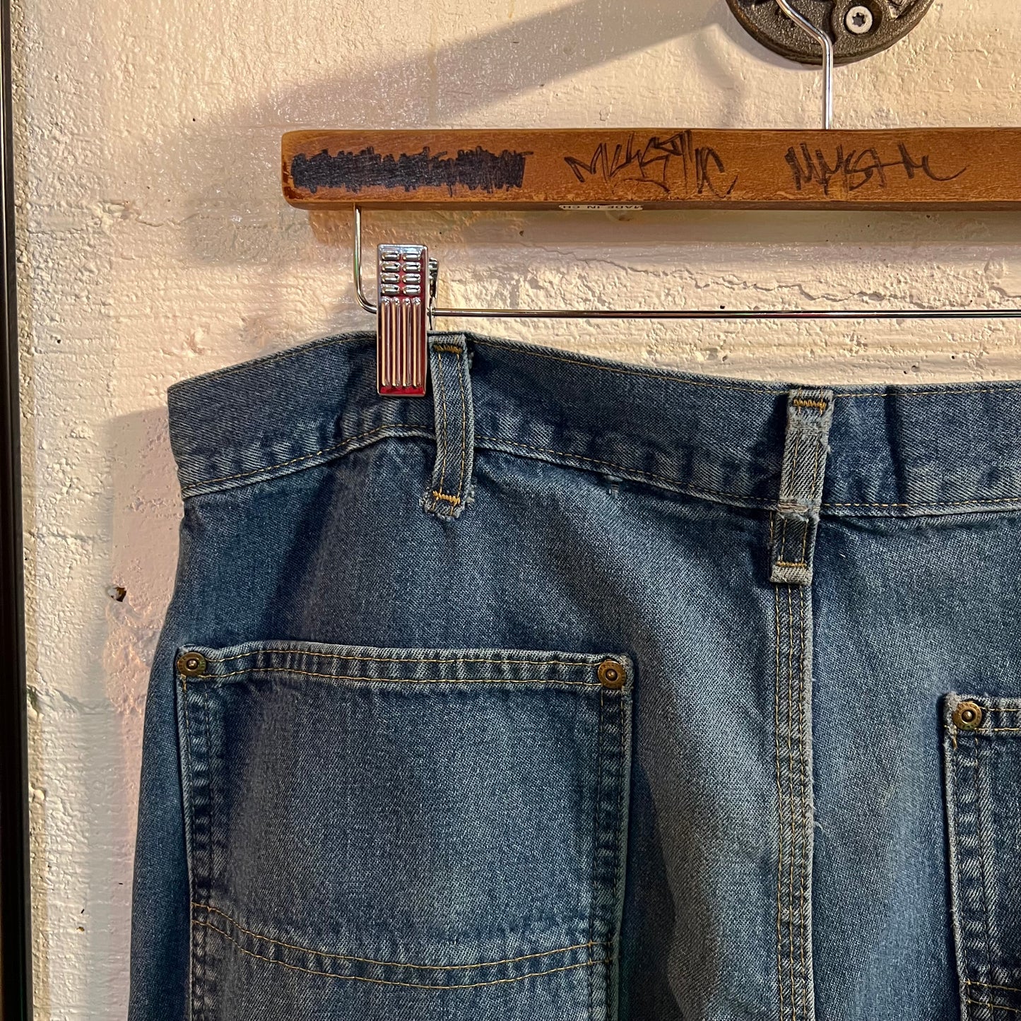 Vintage Denim Carhartt Double Knee Cargo Jeans - Size 34”x36” - B273 DST - Medium Wash